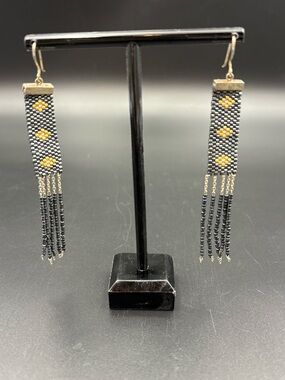Handmade Beaded Sterling Earrings